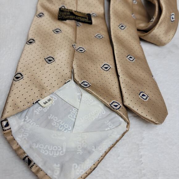 VTG 70s Golden Clasp by Prince Consort Gold Wide Kipper Polyester Point Neck Tie - Picture 8 of 12